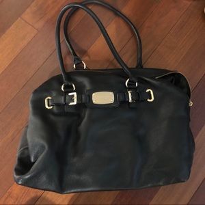 Michael Kors Black Leather Weekend Bag